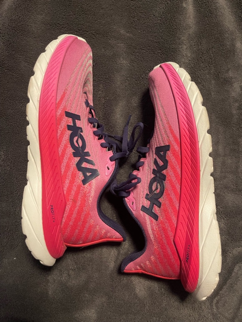 Hoka Women's Hot Pink & Navy Road Running Shoes